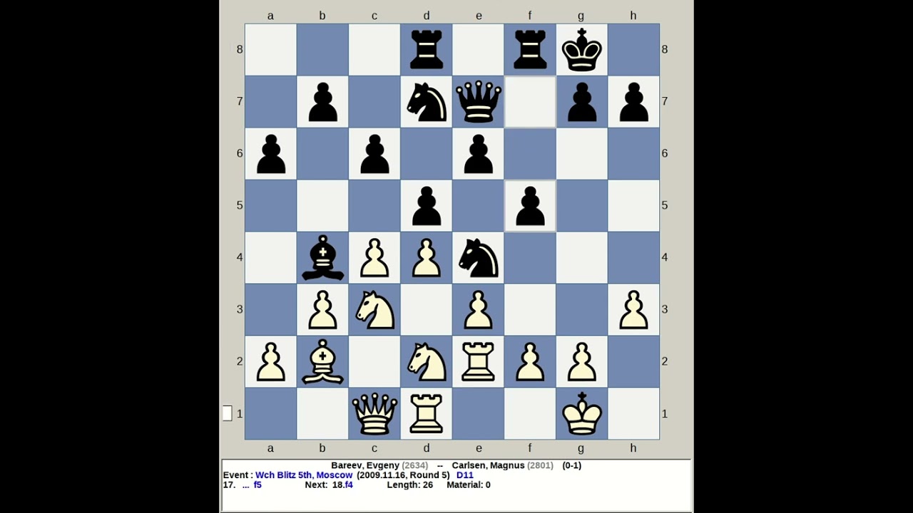 Bareev, Evgeny vs Carlsen, Magnus | World Chess Blitz 5th 2009, Moscow Russia
