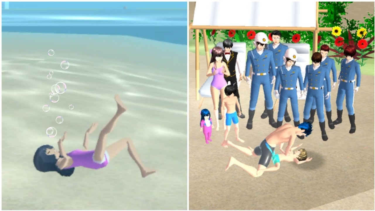 GEMPA BUMI GAK BOLEH BERENANG DI LAUT || Drama Sakura School Simulator