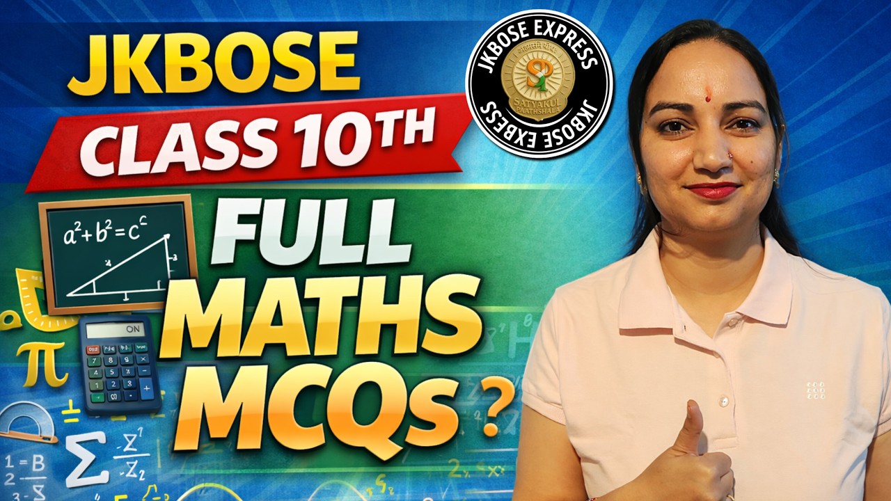 JKBOSE Class 10th Complete MATHS MCQs | JKBOSE Board Exam 2026 | By ANURADHA MAM