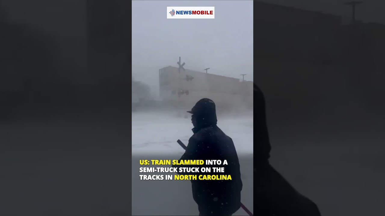 US: Train slammed into a semi-truck stuck on the tracks in North Carolina