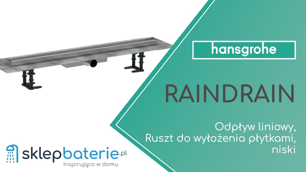 Odpływ liniowy prysznicowy do wyłożenia płytkami RainDrain Compact Hansgrohe - SklepBaterie.pl
