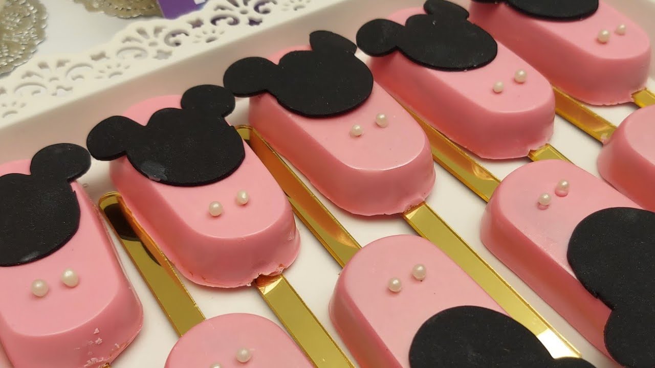 Lace Pops Temática de Minnie Con Molde De Acetato | Paletas de chocolate Minnie Mouse