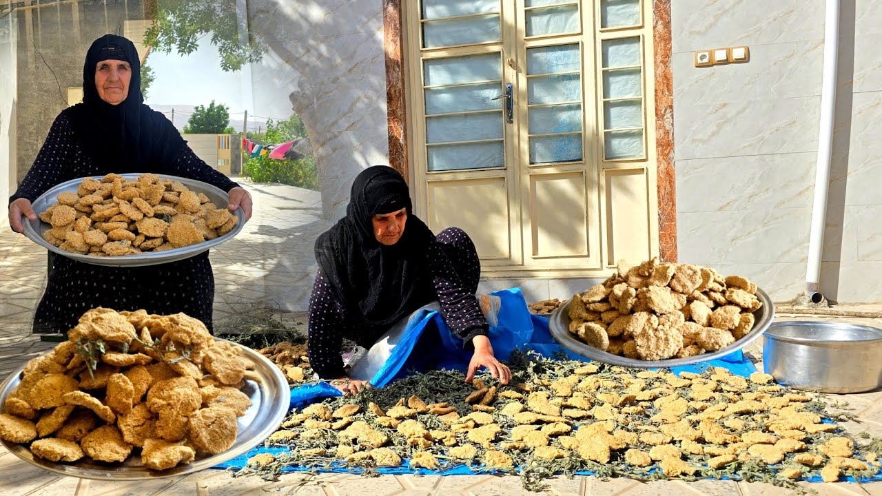 Village life in Iran: Cooking Tarkhineh Soup and Preparing Tarkhineh food for the winter | ILAM