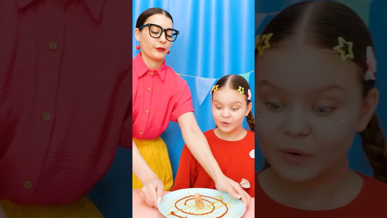Spider-Shaped Sausages With Spaghetti &mdash; A Fun Way To Make Kids Eat Happily 🕷️✨#fun