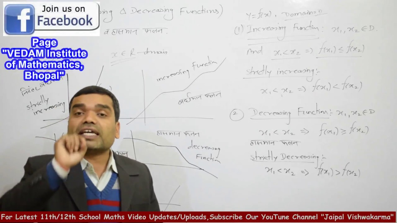 Concept of Increasing & Decreasing Function ll वर्धमान व हासमान फलन
