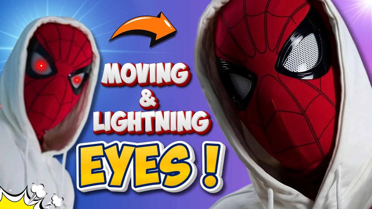 Spider-Man Mask Unboxing with Lightning Moving Eyes—WOW Reaction! 😱🕷️