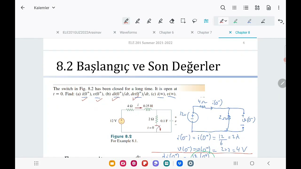 ELE 201 - Devre Analizi 1: Konu 8A, İkinci Derece Devreler , Seri RLC (19.11.2022)