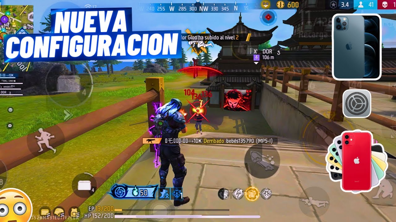 Sensibilidad para pegar todo ROJO ❤️ + configuracion iphone 2026😱 Free Fire 8 plus/11/12/17 pro Max