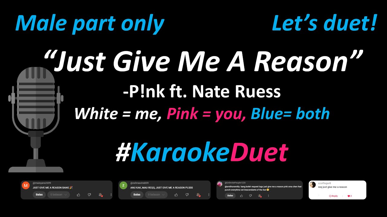 P!nk ft. Nate Ruess - Just Give Me A Reason (Karaoke Duet Version - Male Part Only) | Lower Key