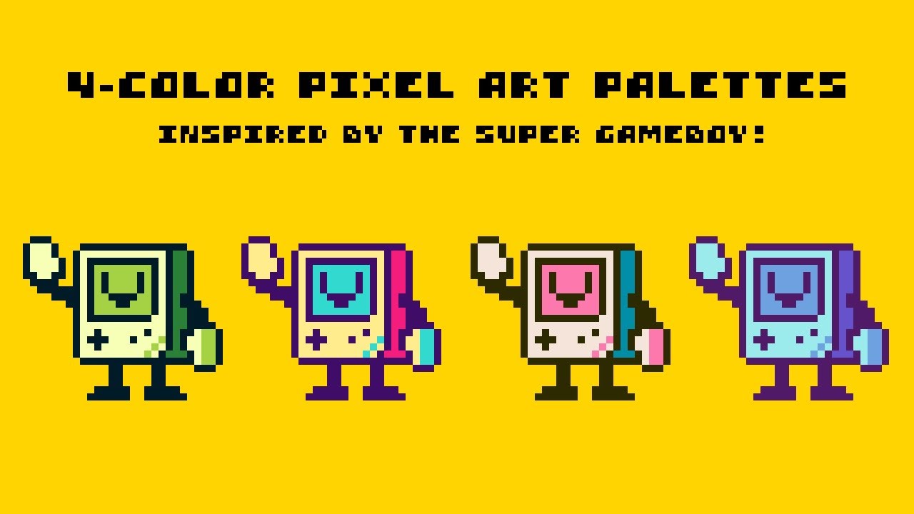 Creating 4-Color Pixel Art Palettes, inspired by the SUPER GAMEBOY!