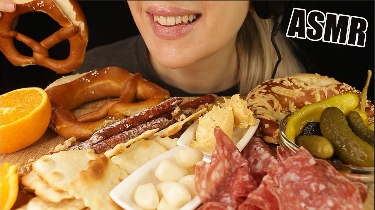 ASMR CHARCUTERIE BOARD SALAMI PLATTER CRUNCHY | MUKBANG EATING SOUNDS No Talking 먹방 | Kasmia ASMR