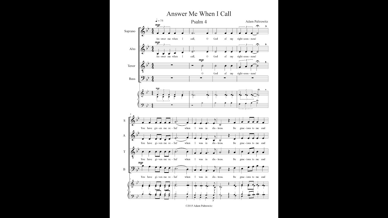 Answer Me When I Call - SATB