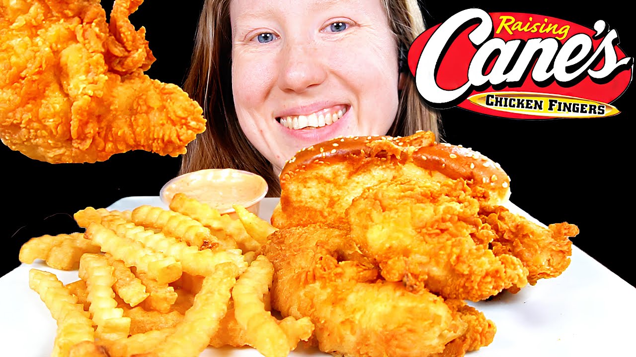 ASMR RAISING CANES TENDERS MUKBANG EATING SOUNDS