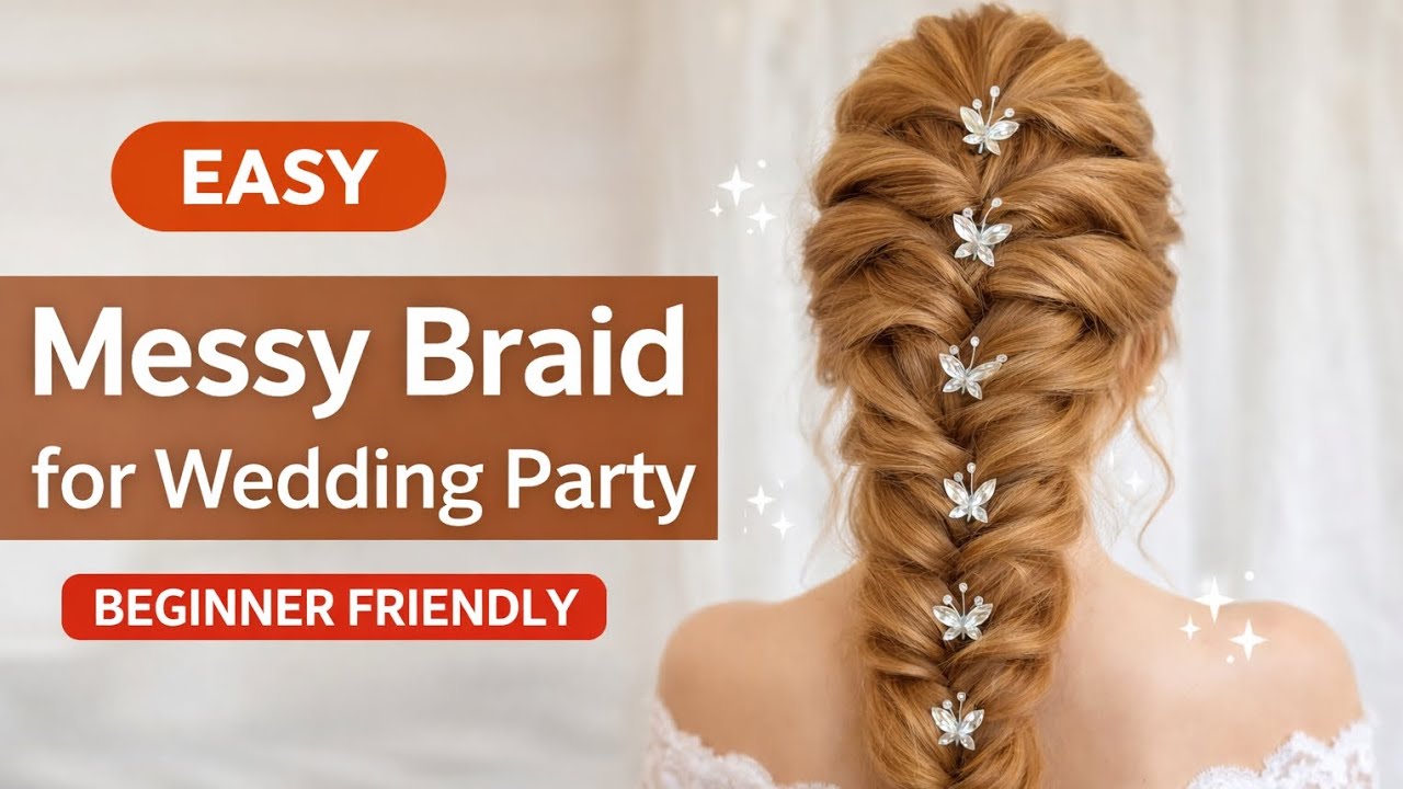 Messy Braid Hairstyle for Wedding Party | Simple & Easy for Beginners