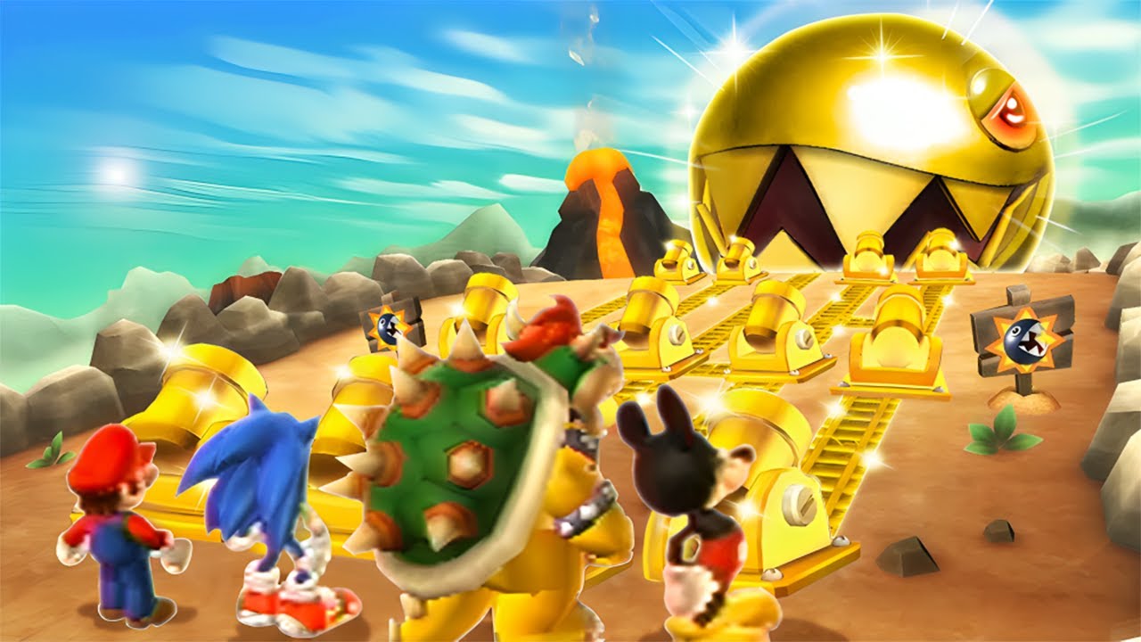 Mario Party 9 Boss Rush - Mickey Mouse Vs Mario Vs Sonic Vs Bowser (Master Difficulty)