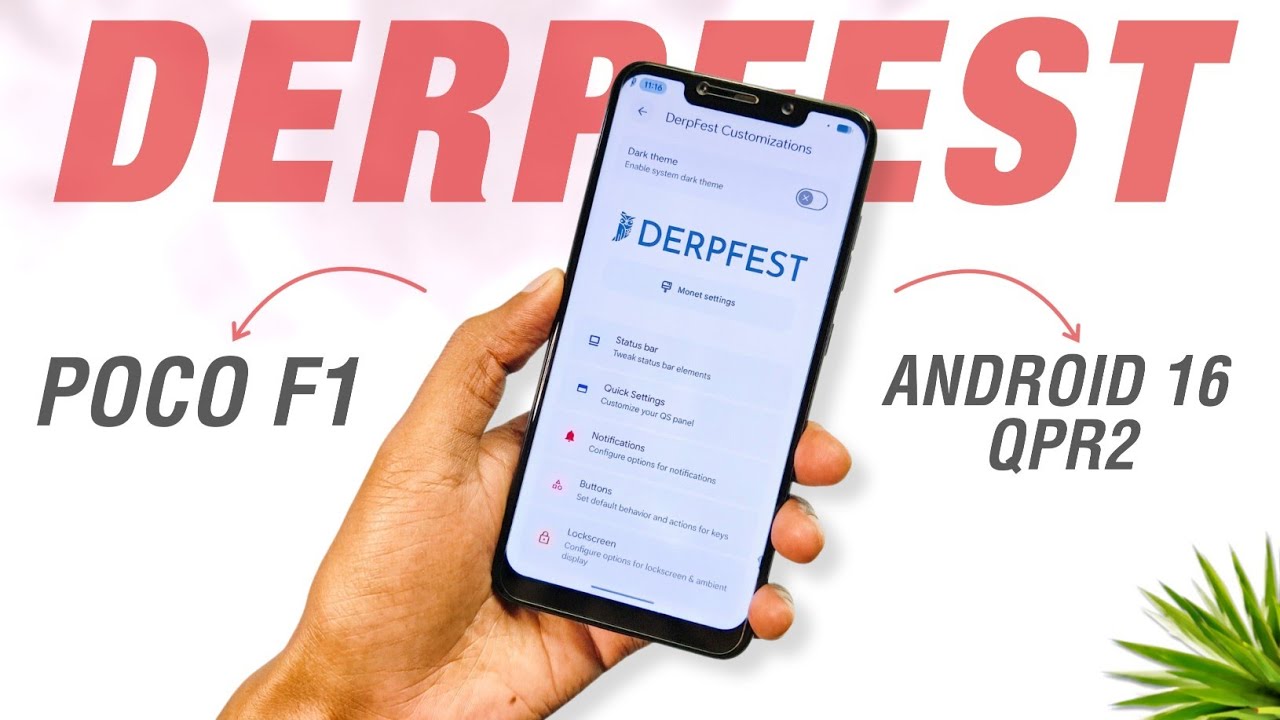 POCO F1 - DerpFest 16.2 Android 16 QPR2 Is Here! - New Features - Full Review
