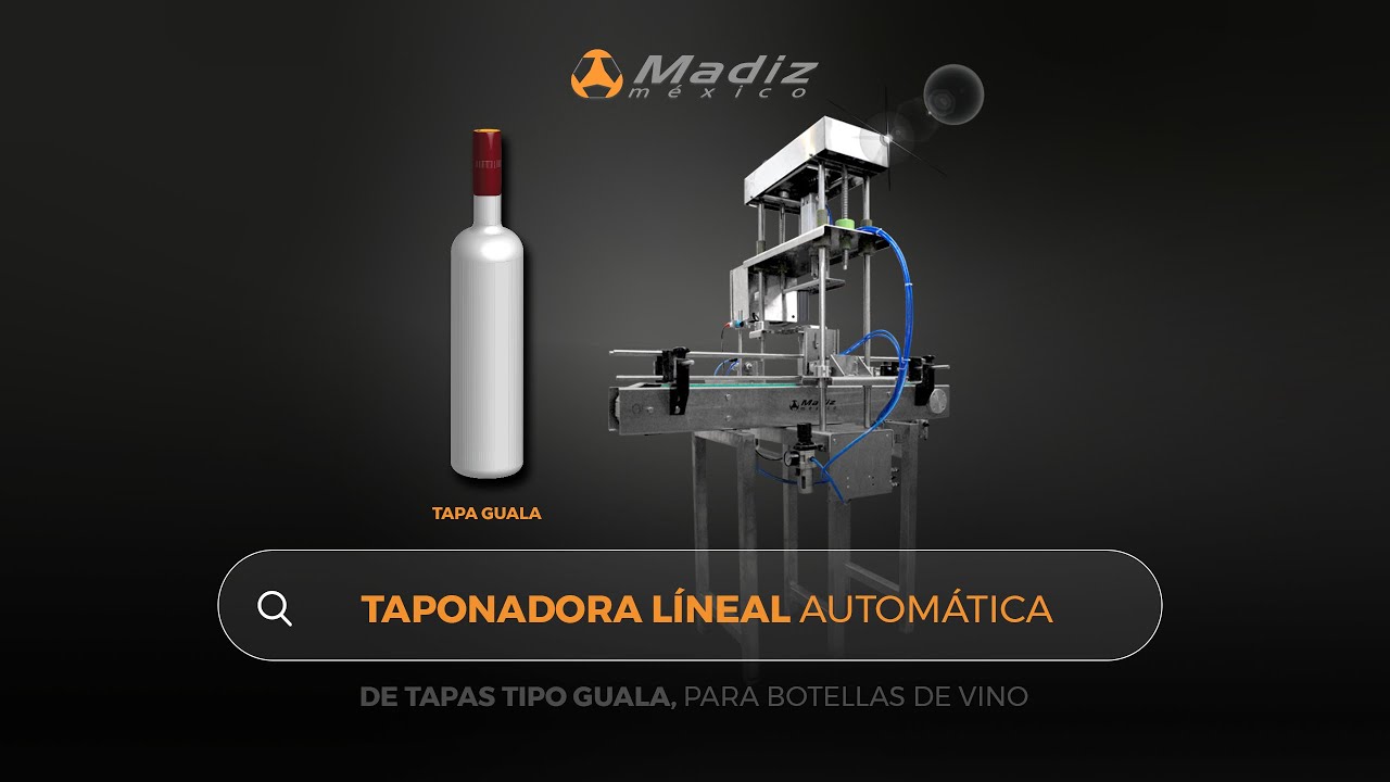 TAPONADORA AUTOMÁTICA PARA TAPAS TIPO GUALA, EN BOTELLAS DE VINO O LICORES