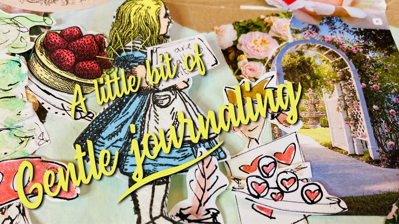 #junkjournal  Alice in Wonderland page #gentlejournaling house shape journal