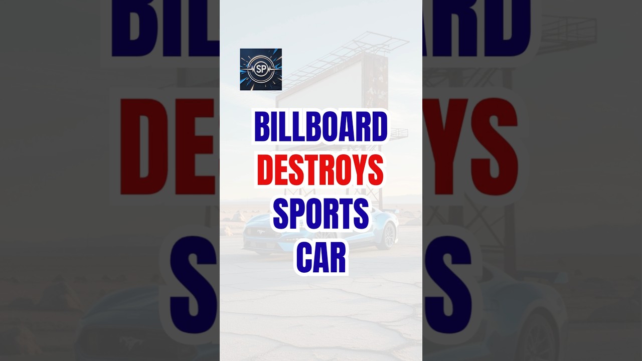 Billboard Collapses on sports car | Realistic Car Destruction #shorts #cardestruction #sportscar #ai