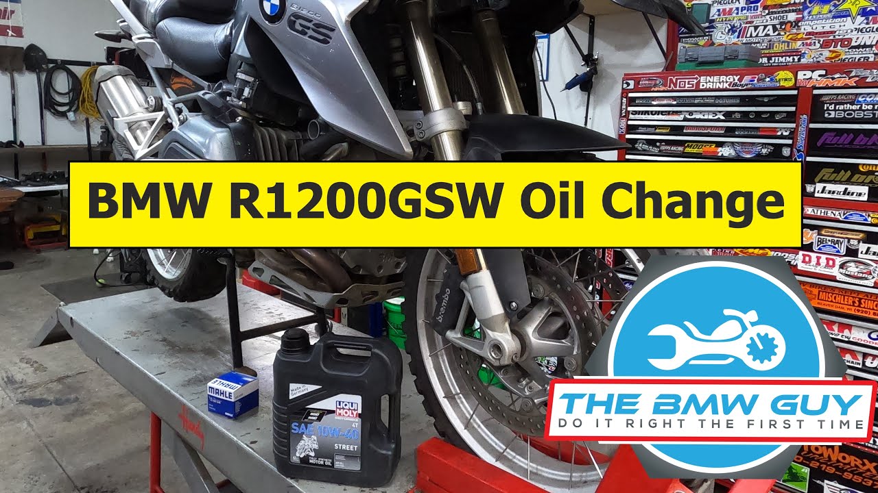 BMW R1200GSW Engine Oil Change DIY How To
