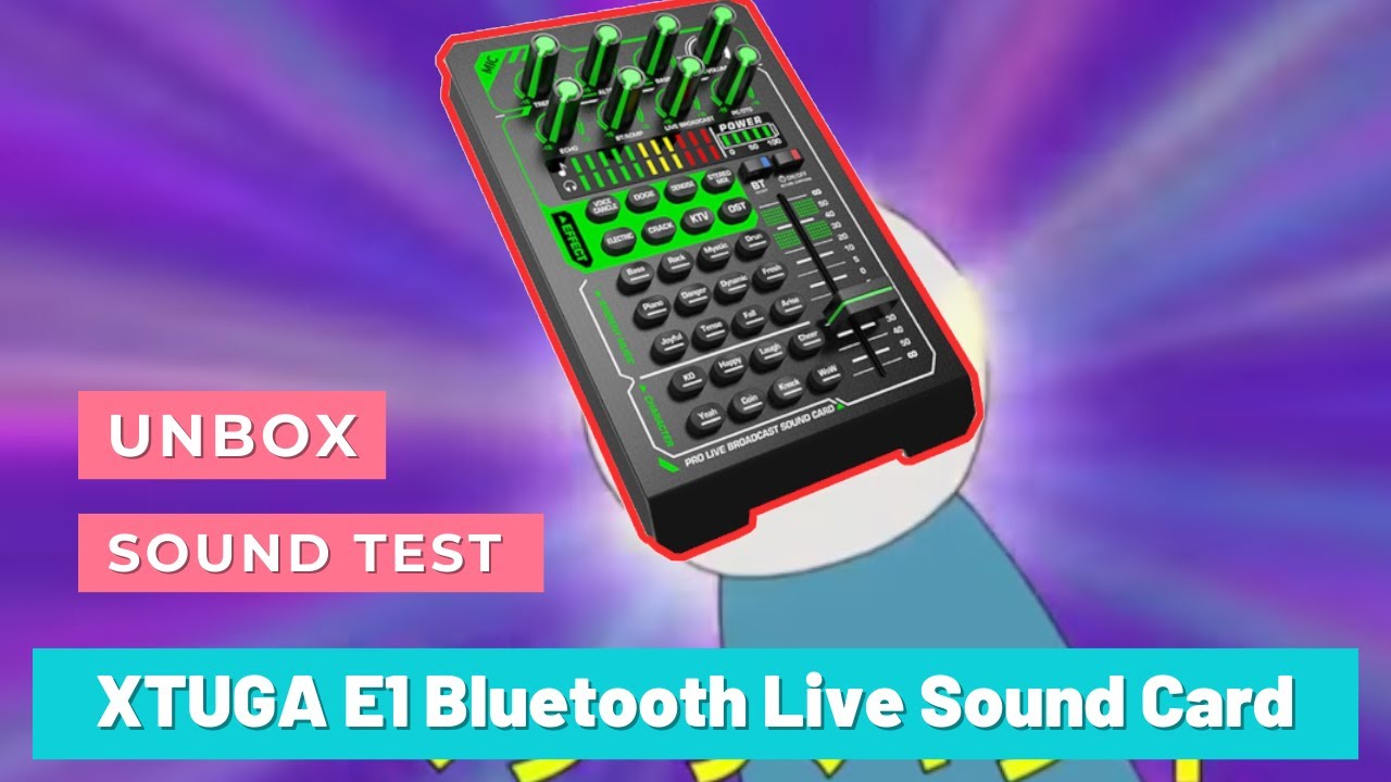 XTUGA E1 Bluetooth Live Sound Card Unbox Sound Test | ABA Music Studio