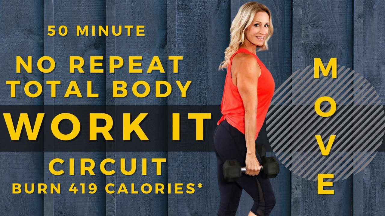 50 Minute No Repeat, Total Body WORK IT Circuit | Women Over 40 Workouts