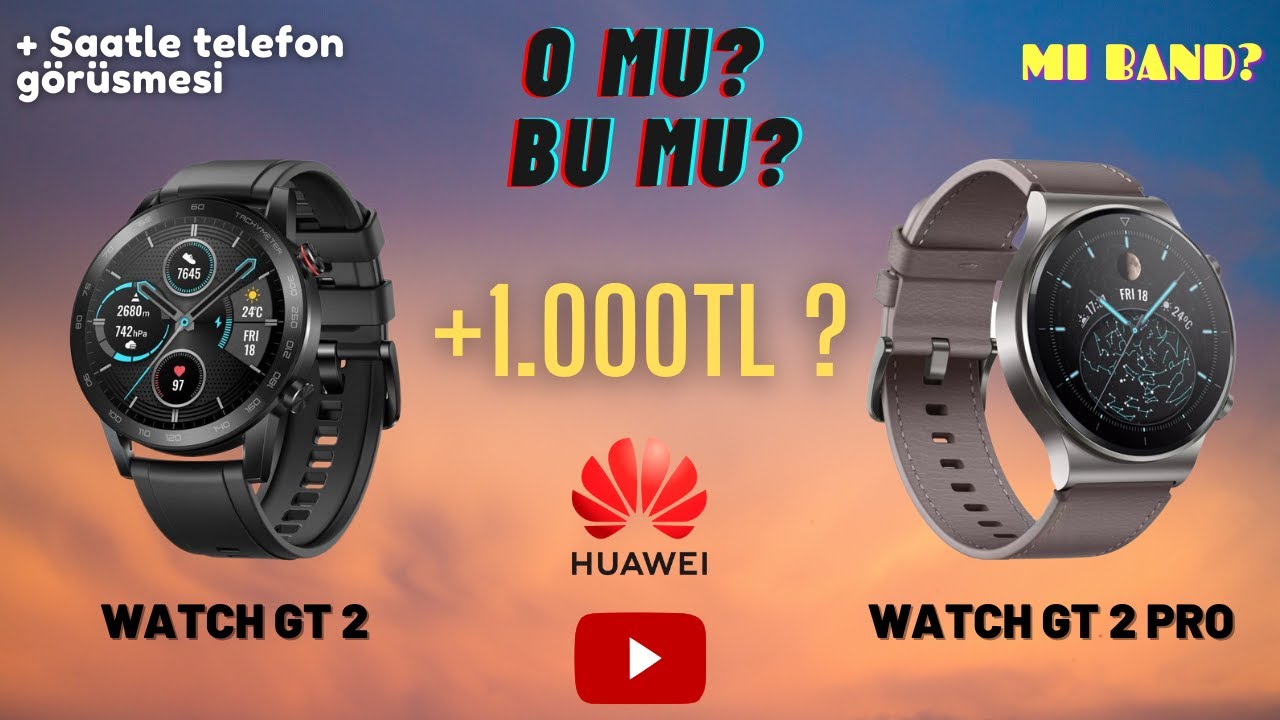 Huawei Watch GT2 vs GT2 Pro vs MiBand - Saatle Telefon Görüşmesi Yaptık! 1.000TL' ye Pro Versiyon?