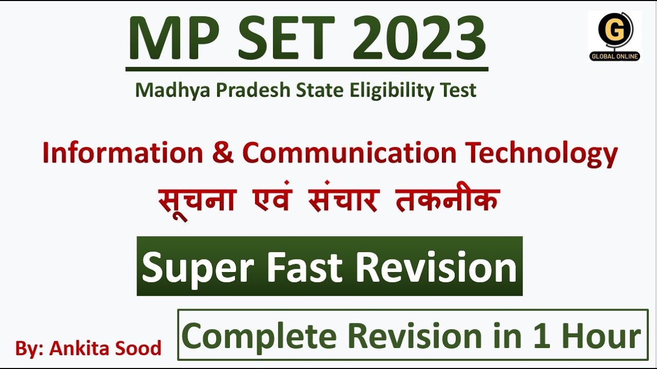 MP SET Paper 1 Preparation | ICT for Madhya Pradesh SET 2023 | SET Exam Complete Revision