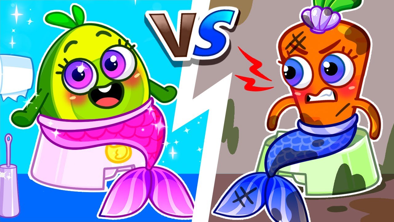 Clean VS Dirty Little Mermaid | Good Habits for Kids | Cartoon for Toddlers | Pit & Penny Family 🥑