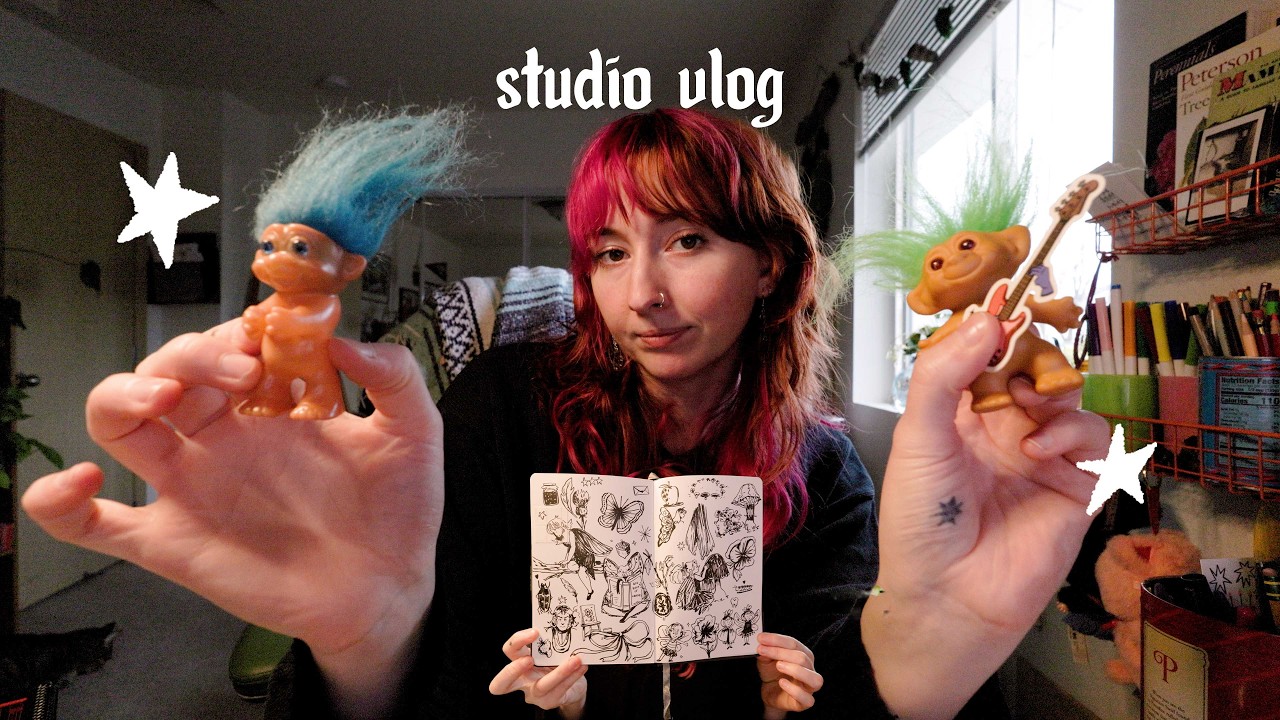 studio vlog .☘︎ ݁˖ sticker shop, sketching, and seymour