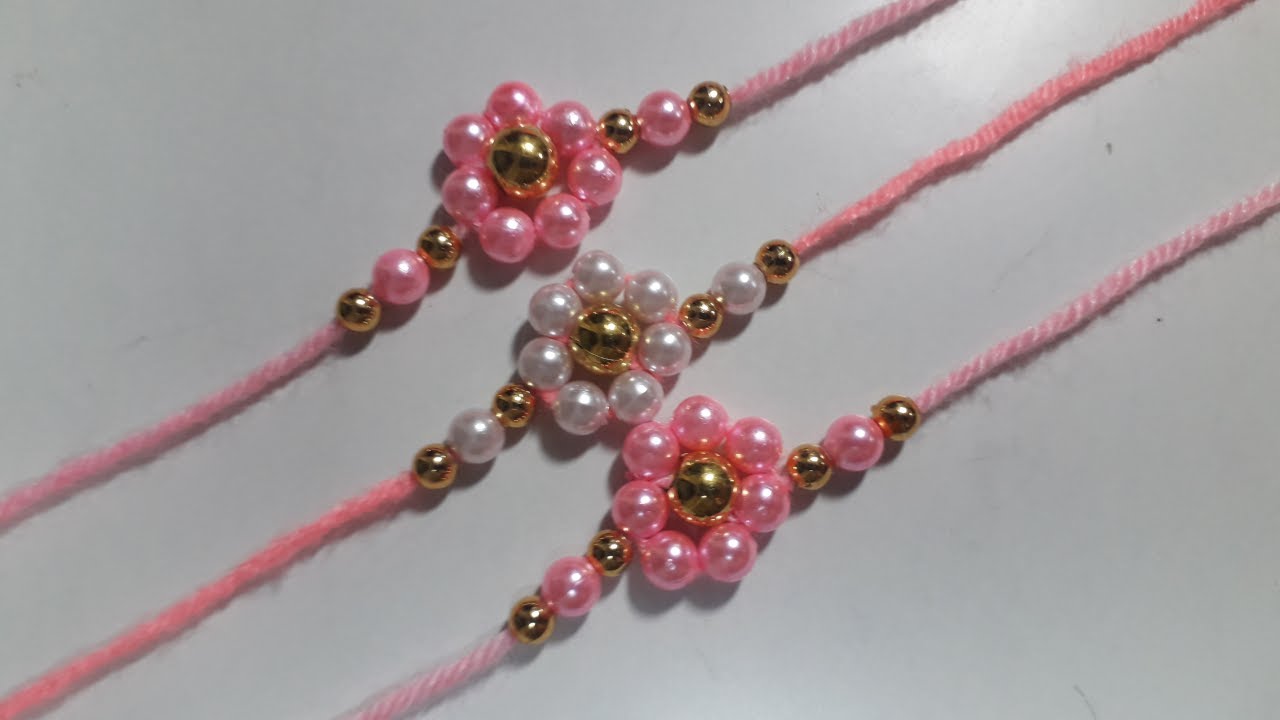 Rakhi making using Pearls मोतियों की राखी बनाइए