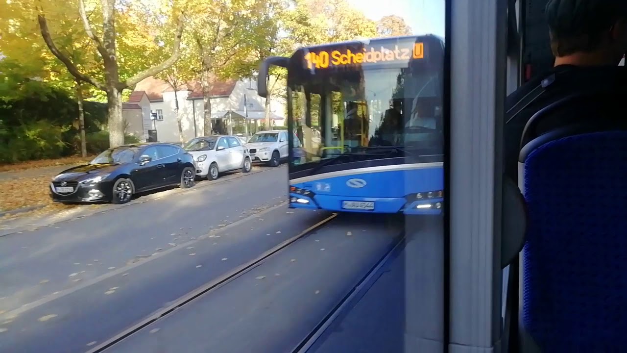 Bus mitfahrt München Linie 140 mit einem Buszug