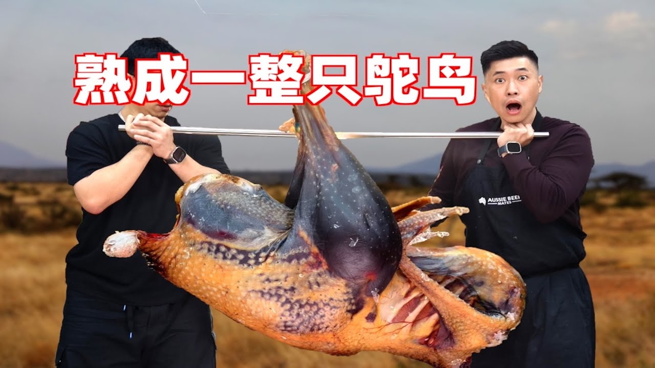 【4K】我把朋友养的200斤鸵鸟给熟成了！|燕子堡Ray's BBQ