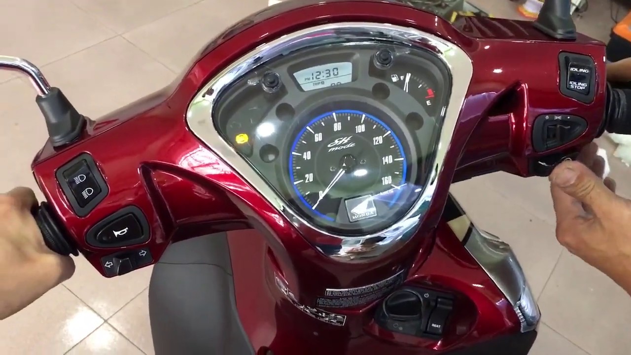 Hướng dẫn chỉnh đồng hồ xe SH MODE 2019 , xem giờ và ki lô mét (km) đoạn đường đã đi