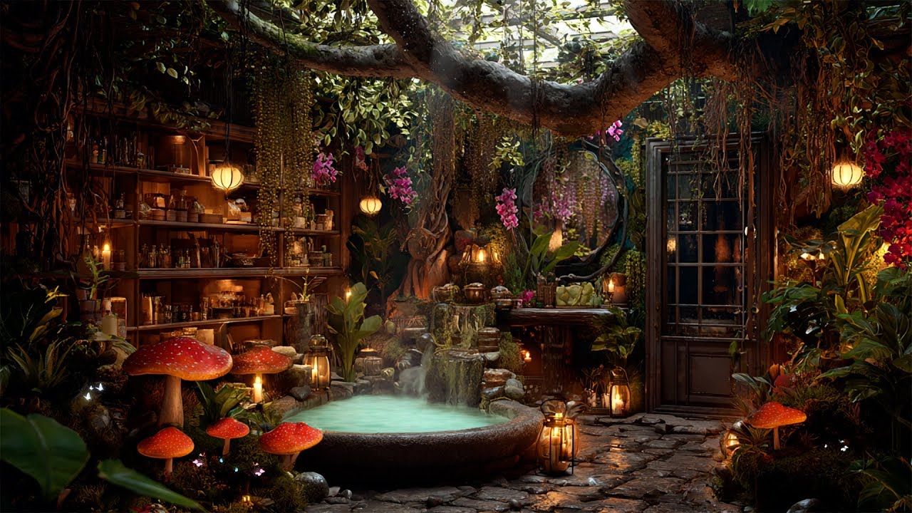 Exotic Magic Spa Plant Shop in Tropical Forest ⋆ Healing Magical Music & Exotic Plants Space 🌷🍄