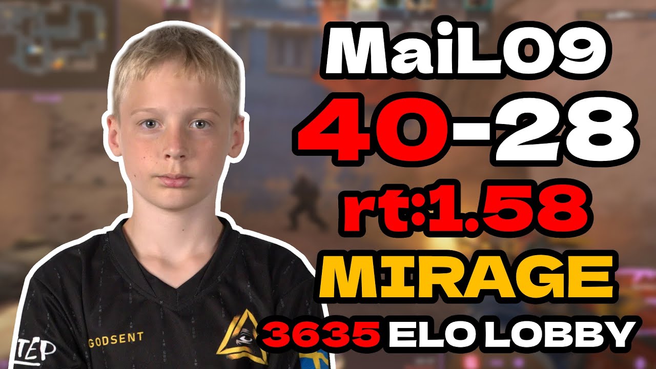 15 Y.O! MaiL09 (40-28) rt:1.58 +VOICE COMMS (mirage) | EU FACEIT RANKED 3600 ELO LOBBY | #cs2 #pov