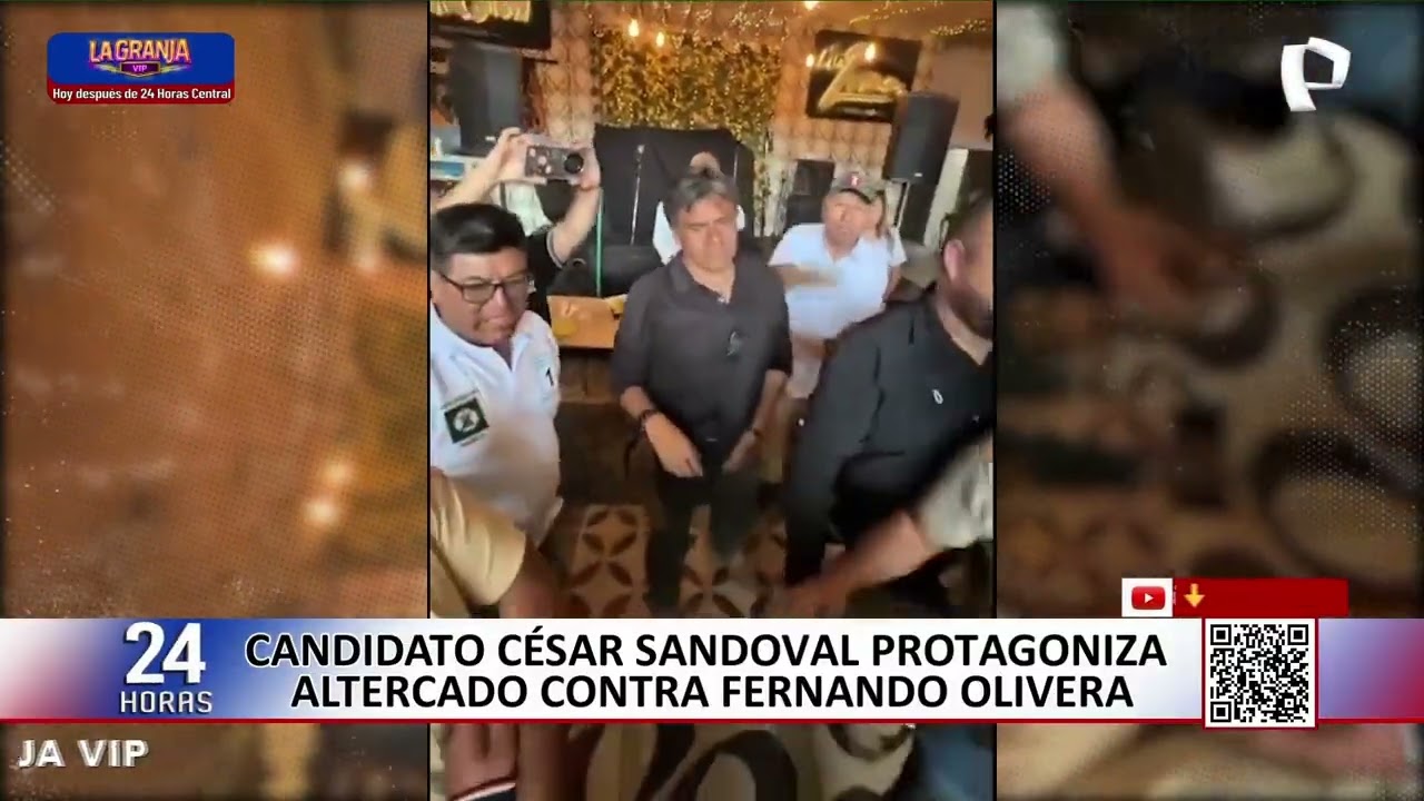 Candidato C&eacute;sar Sandoval protagoniza altercado contra Fernando Olivera