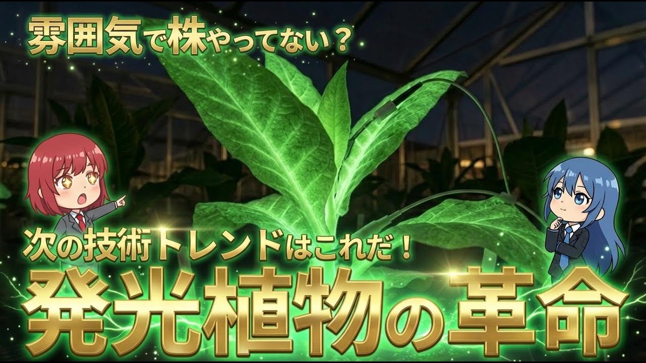 【3年後にはこれが来る！】自律発光植物によるストレス診断【アグリテック/合成生物学/光る花/精密農業/関連銘柄】