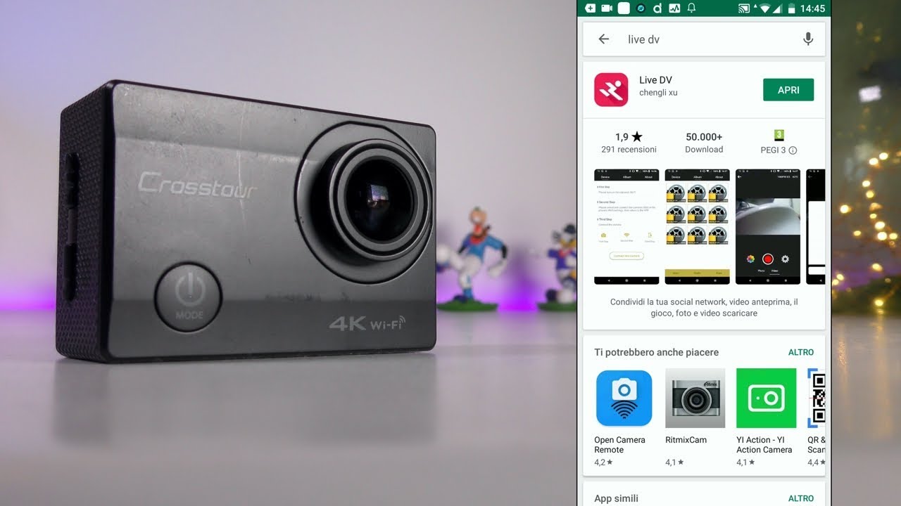 GoPro??? NO!!  CrossTour CT8500 Come collegare lo Smartphone via WIFI utilizzando l'app Live dv