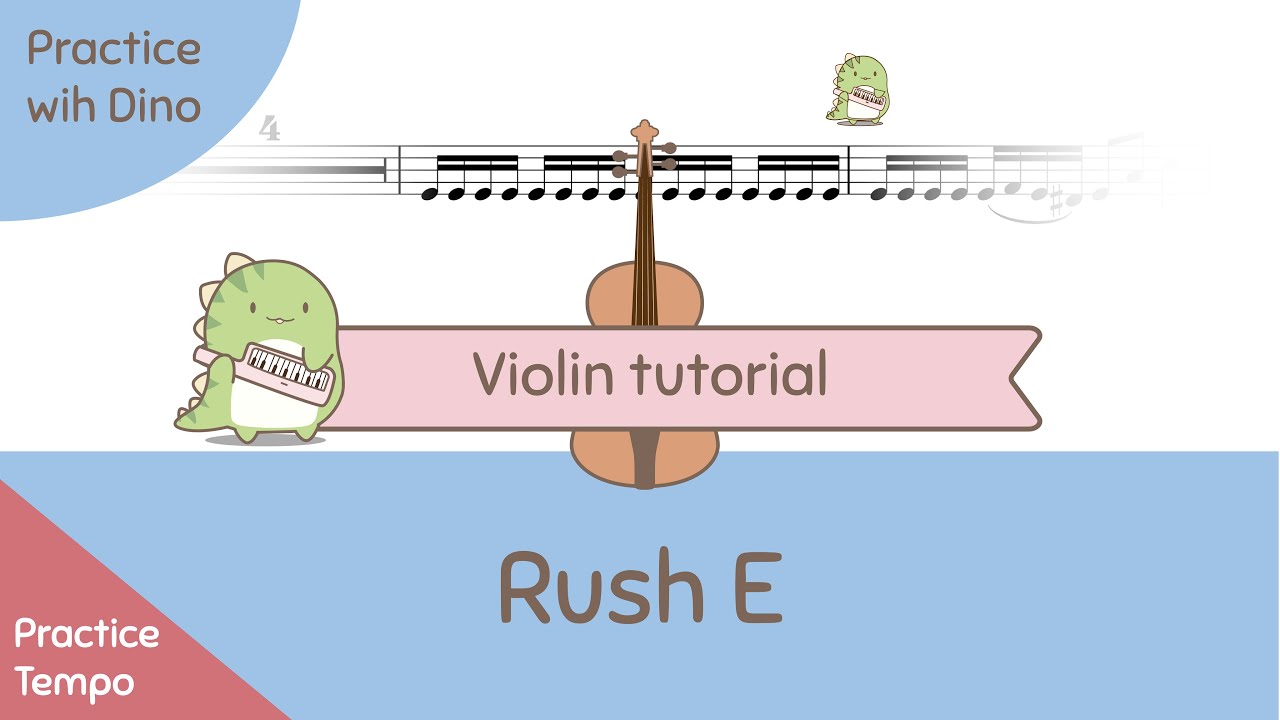 (Slow)Rush E (Violin Tutorial | Play along | Playing partner)
