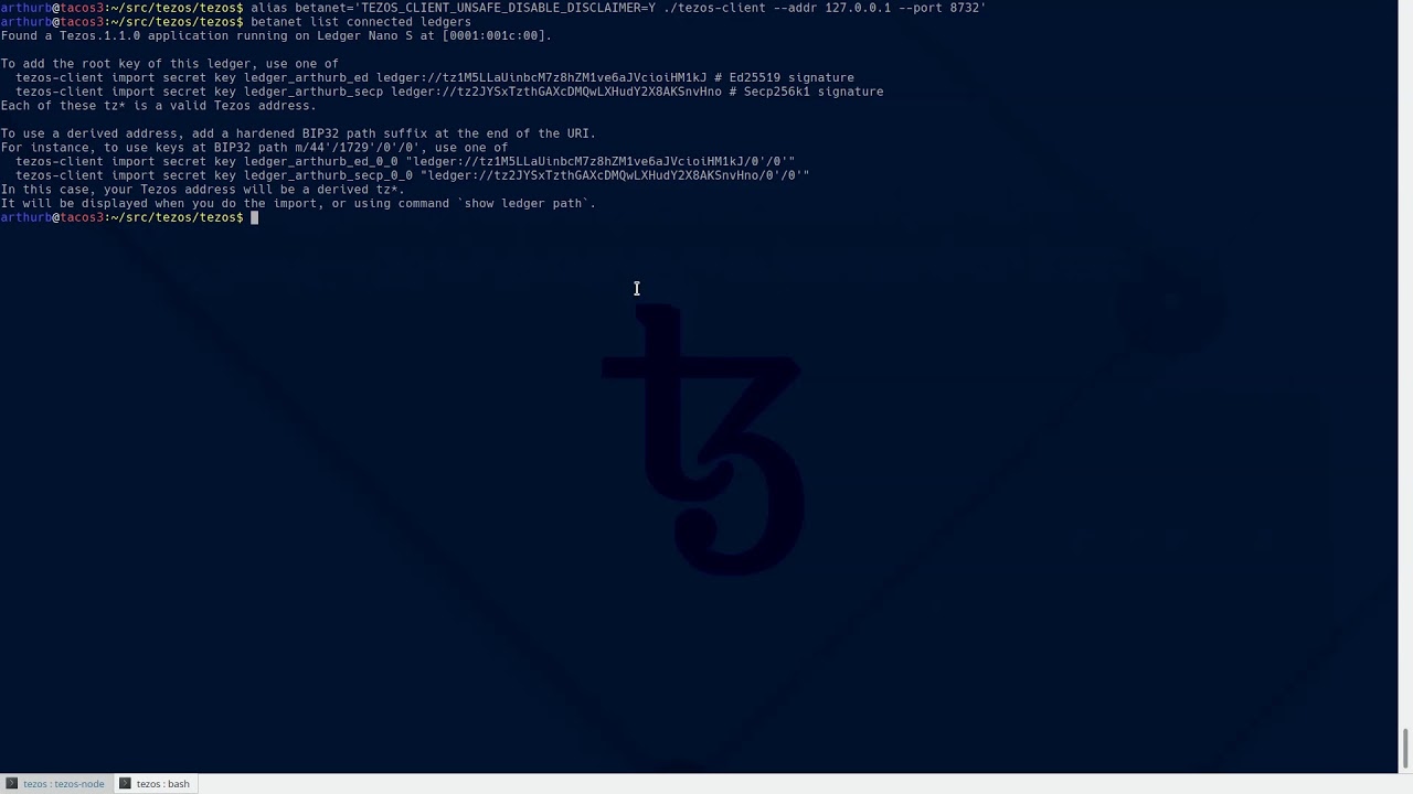 Tezos Ledger Nano S tutorial