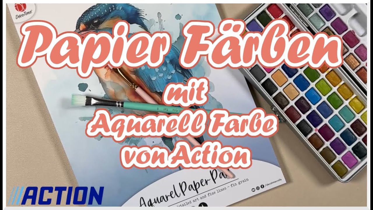 Papier Färben mit Aquarell Farbe von Action || Hintergrundpapier