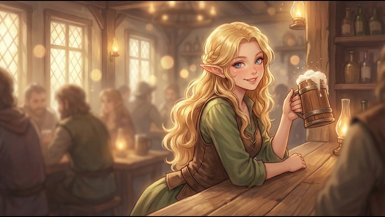 Golden Lantern Medieval Tavern Music | D&D Relaxing Fantasy Tavern Ambience for Study & Sleep