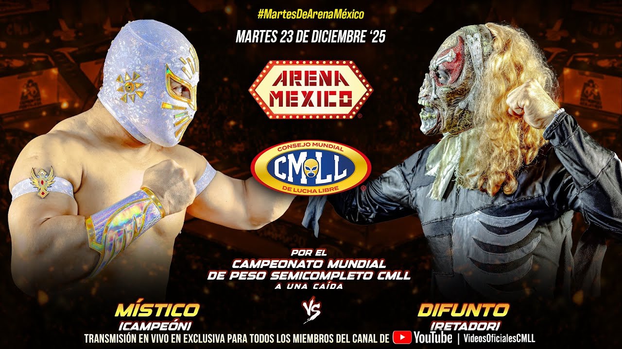 CMLL HIGHLIGHTS  23 DE DICIEMBRE 2025 || M&Iacute;STICO (C) VS DIFUNTO (R)