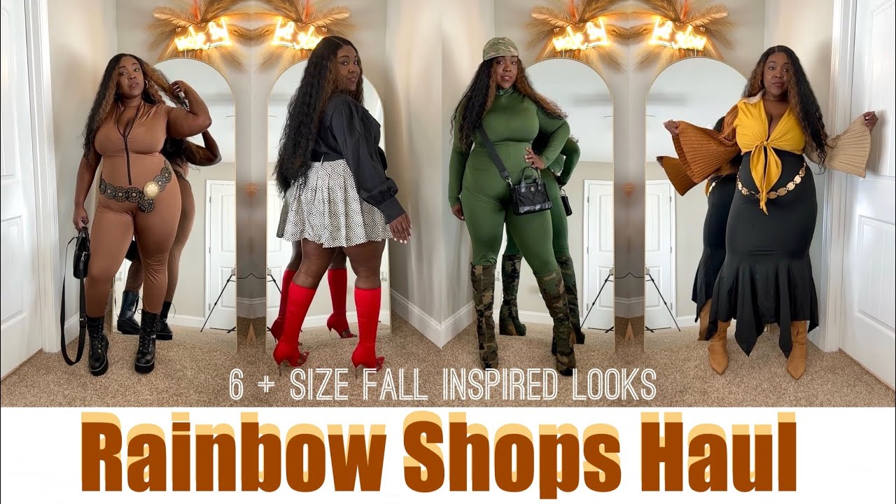Okay! Rainbow shops fall try on haul 2024 Plus size $39 = 6 looks!