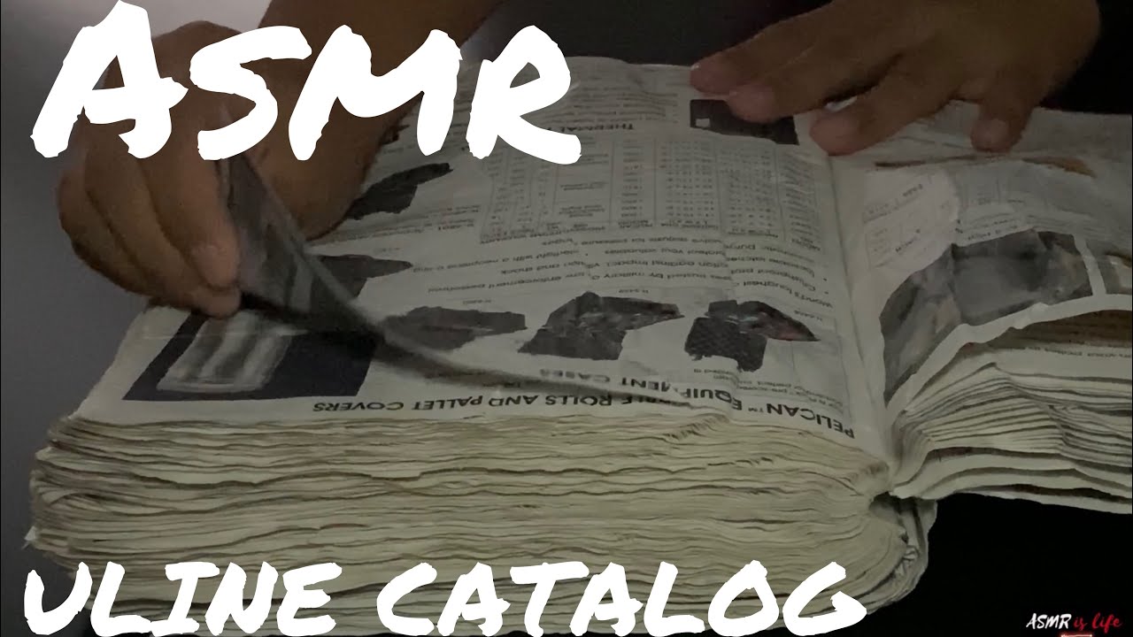 Page turning water-damaged Uline catalog | ASMR is life | No talking