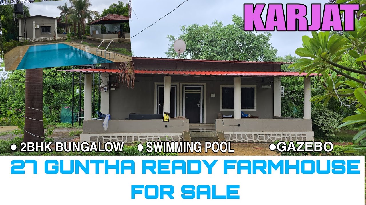 27 Guntha Mountain View Ready Farmhouse sale in near Karjat .#114 Karjat Waters📱9226172113