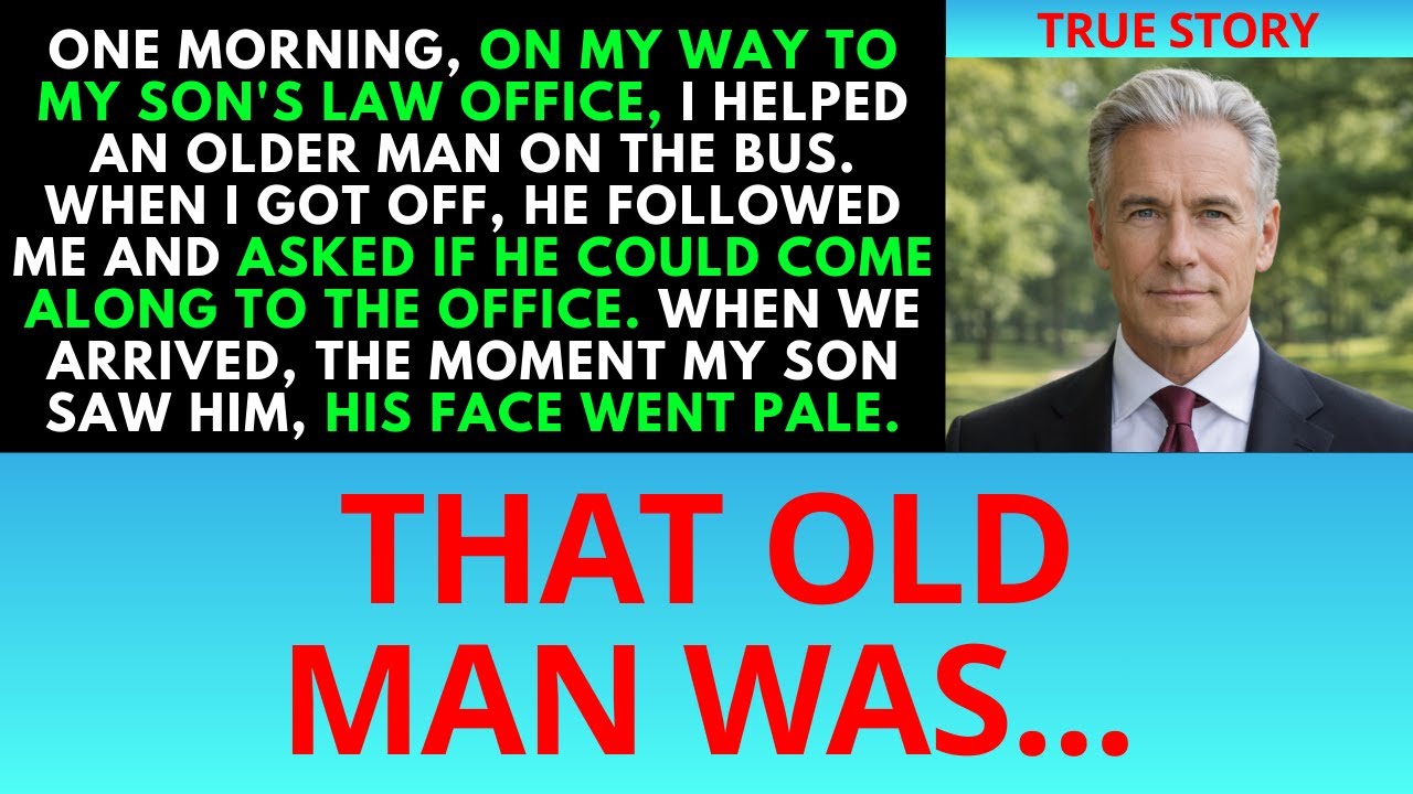I Helped An Older Man On The Bus—My Son Went Pale The Moment He Saw Him.