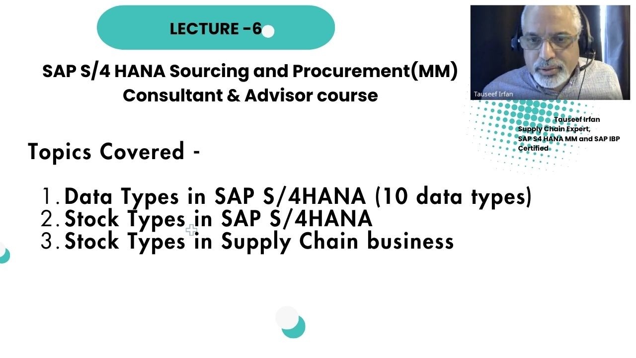 Lecture- 6 Data types and Stock types in SAP S/4HANA