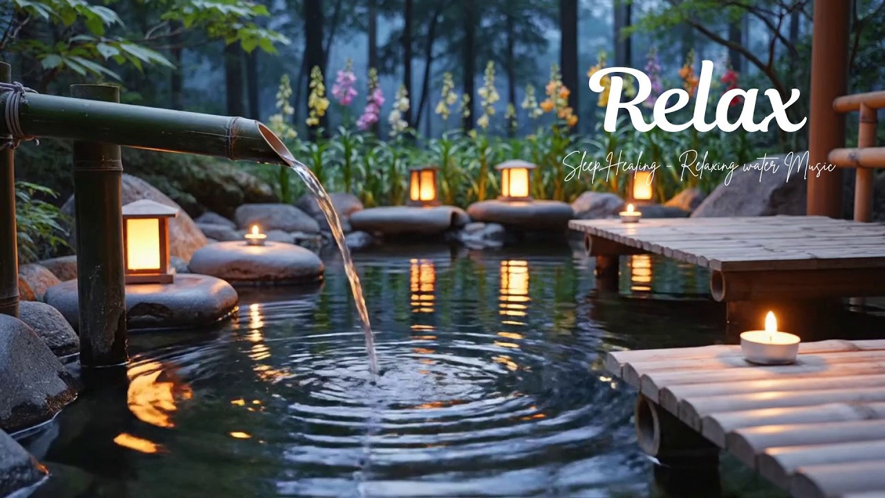 Relaxing Spa Piano + Bamboo Water Sounds 🌿 Calm Mind & Body, Relieve Anxiety, Deep Sleep